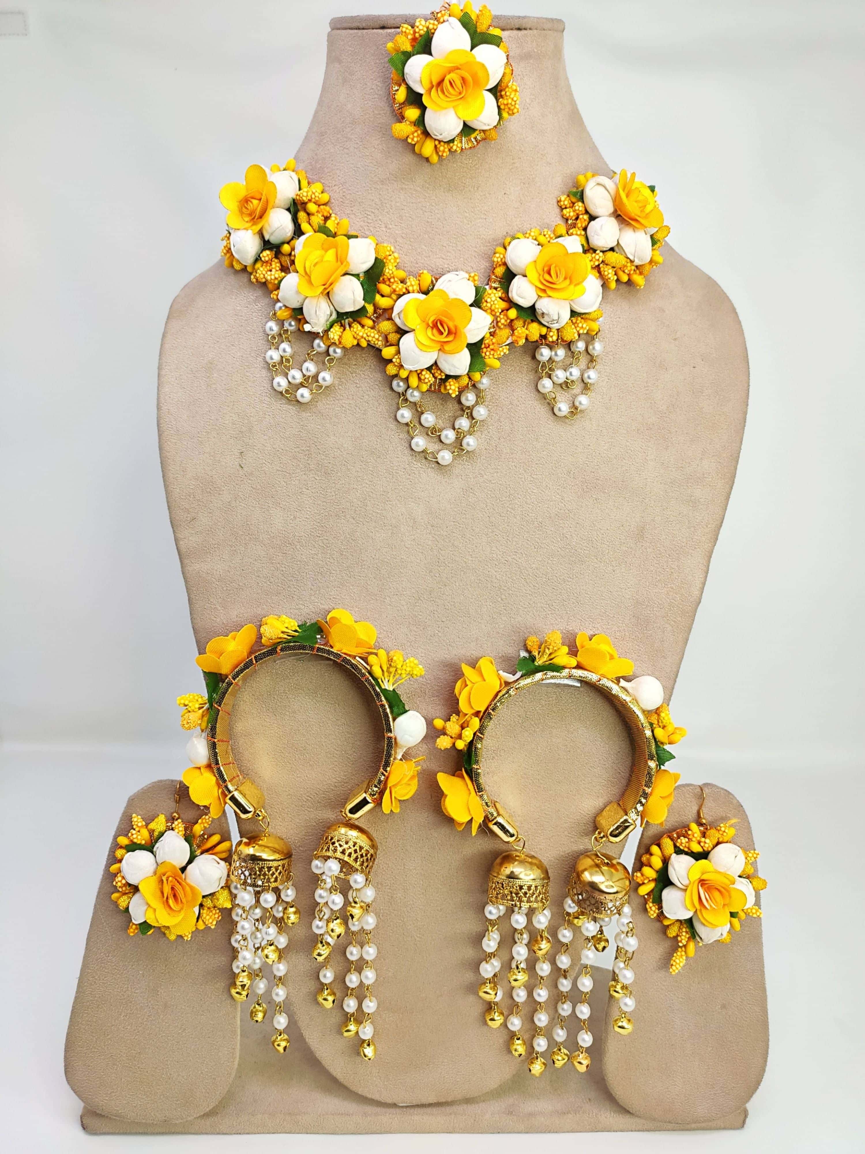 Ethnic Splendor Haldi-Mehndi Floral Women's Jewellery for Weddings